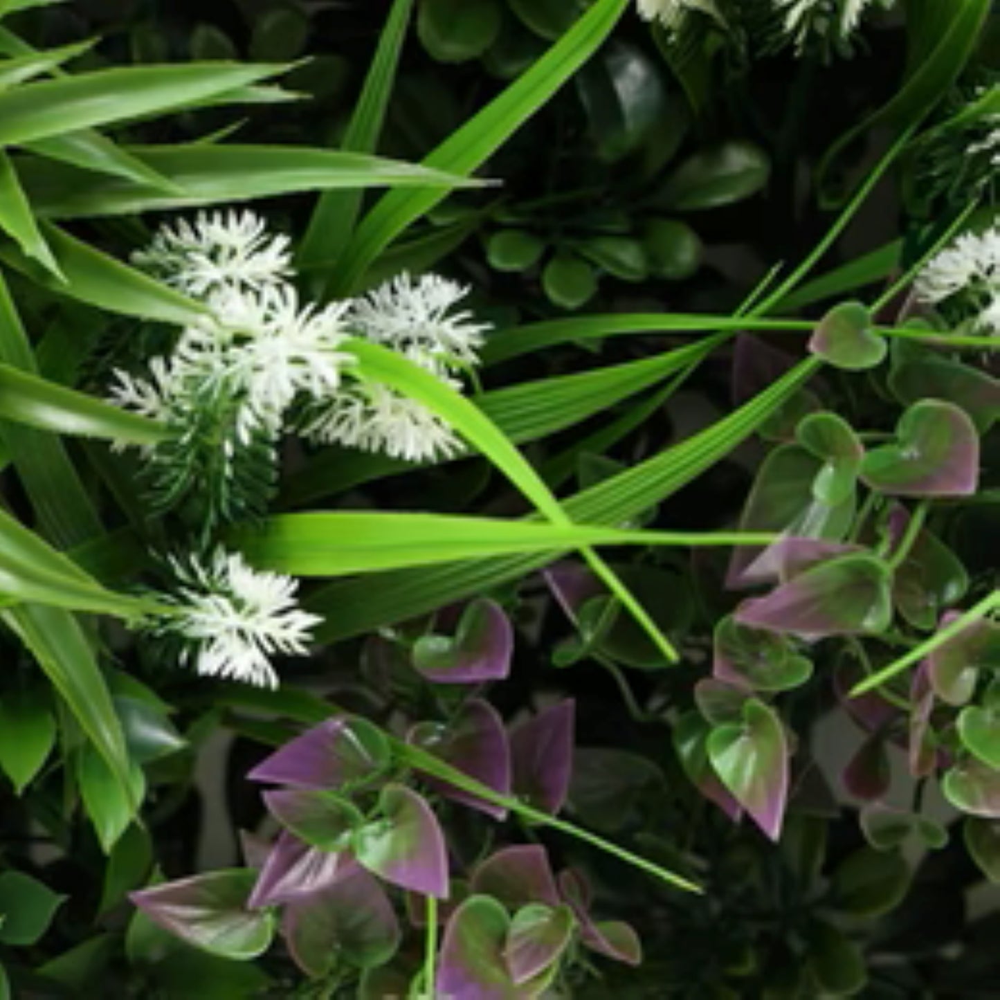 Amazon Jungle faux living wall installed in a hospitality space
