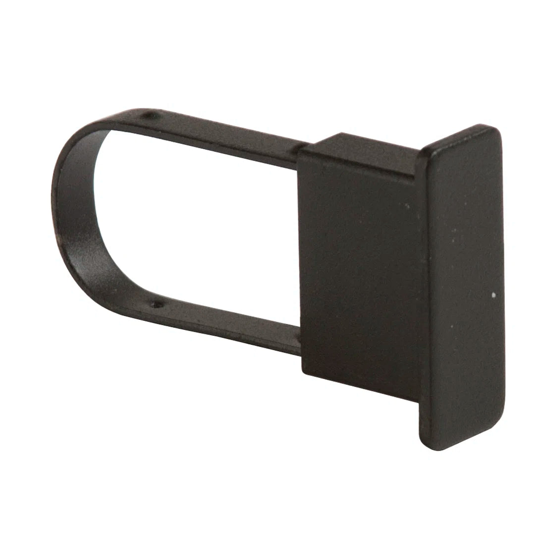 Black finish option featuring a smooth, matte metal surface used for retail and hospitality display hardware.