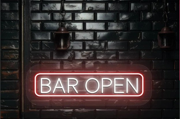Rectangular Bar Neon Sign – LED Wall Light for Bars, Man Caves & Restaurants