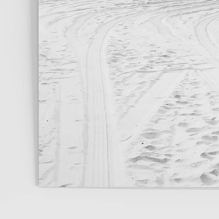 Close-up of Newport Beach Lifeguard Tower Poster showing fine detail, smooth gloss paper texture, and soft grey tones
