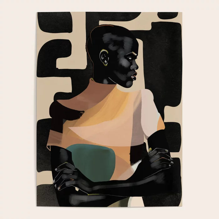 Portrait in Form Poster by ThingDesign featuring minimalist modern art on glossy paper, ideal for hotel lobbies, restaurant walls, or café interiors seeking stylish contemporary décor.