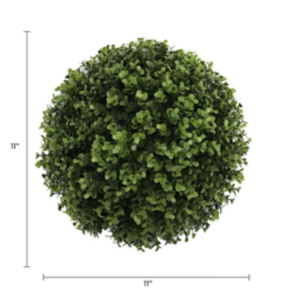 UV-resistant faux boxwood topiary sphere
