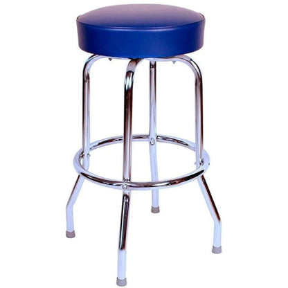 Single-Ring Swivel Bar Stool with Round Upholstered Seat