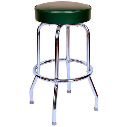 Single-Ring Swivel Bar Stool with Round Upholstered Seat