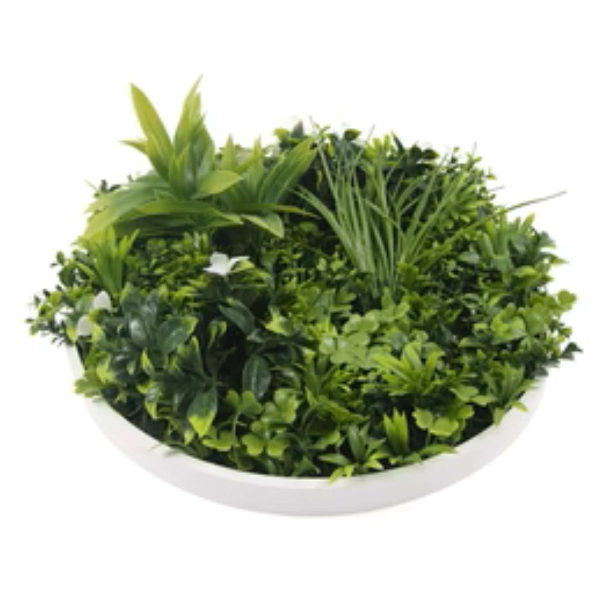 small UV-resistant plant wall disc with lifelike greenery