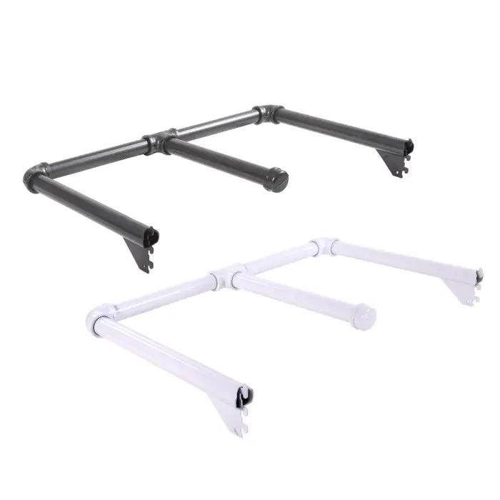 Image showing the Pipeline 24-inch faceout in both available finishes, white and anthracite grey, displayed side by side for color comparison