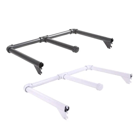 Image showing the Pipeline 24-inch faceout in both available finishes, white and anthracite grey, displayed side by side for color comparison