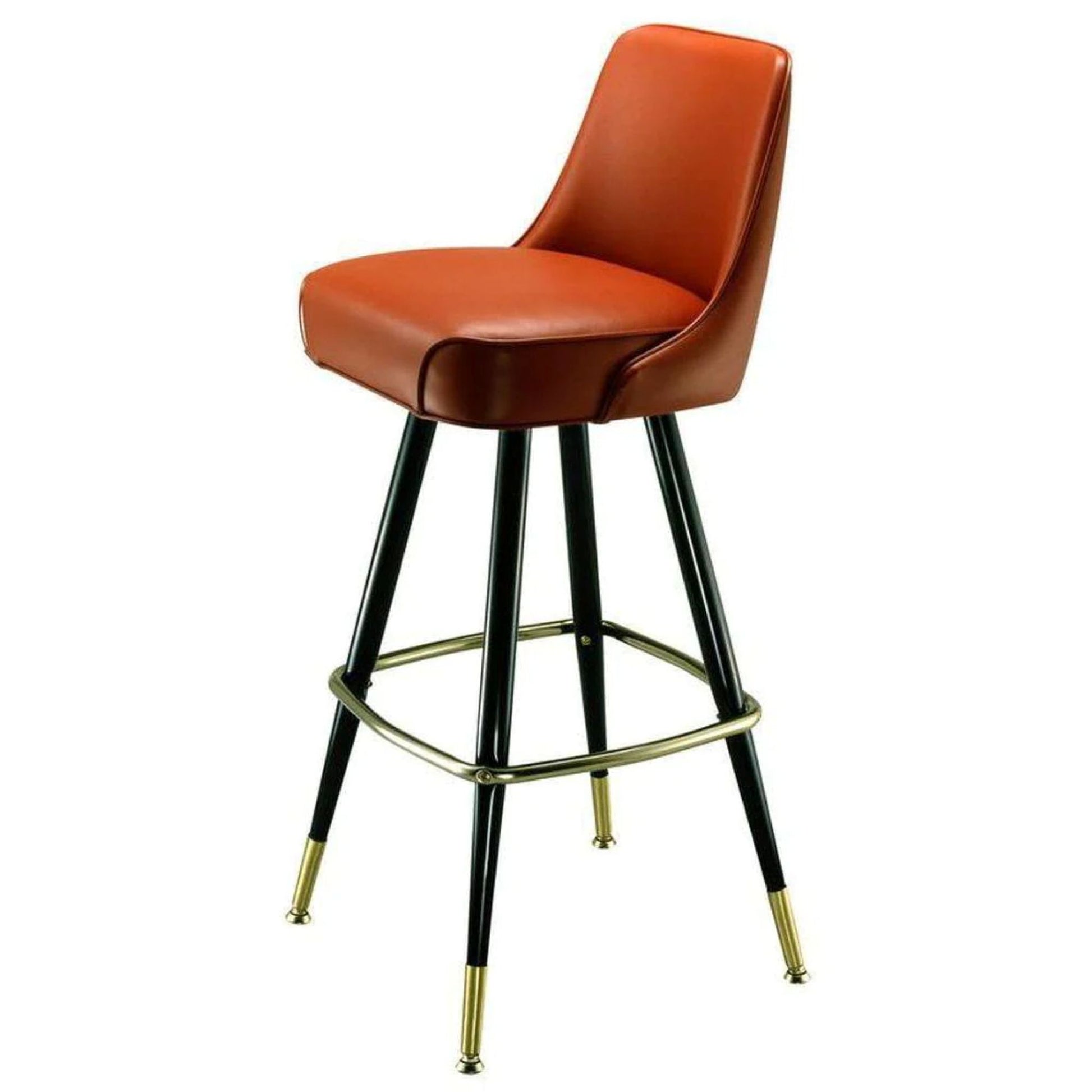 Bar stool with metal legs and upholstered seat