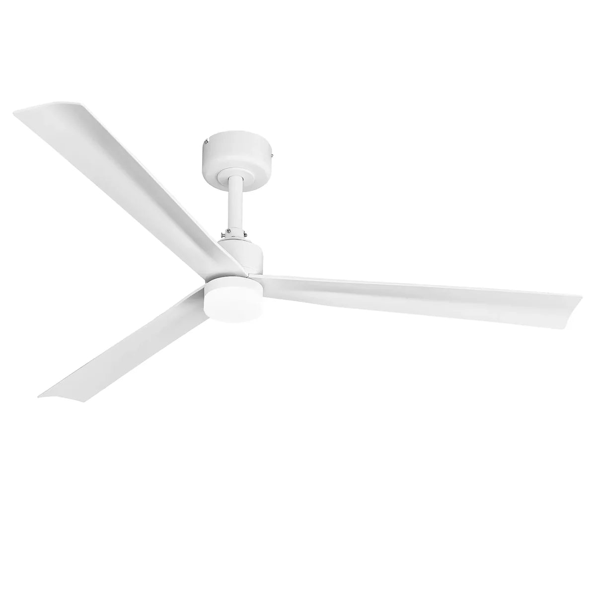 50-inch white ceiling fan with LED light and remote control ideal for restaurants, cafés, and bar spaces
