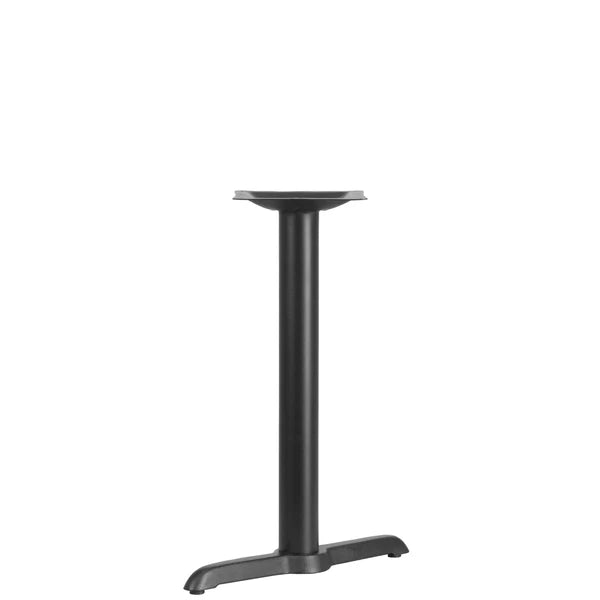 5 x 22 inch black cast iron restaurant table T-base with 3 inch column