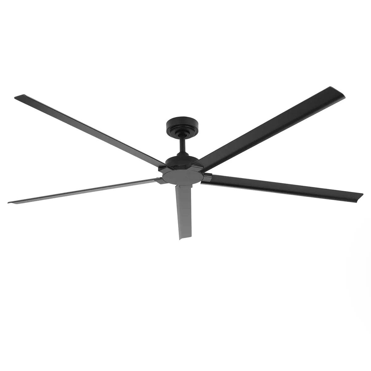 Industrial black ceiling fan for outdoor and indoor spaces with IPX4 weatherproof rating