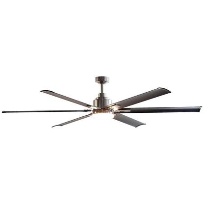 72-Inch Modern DC Motor Ceiling Fan with LED Light and Remote Control – Downrod Mount Reversible Design