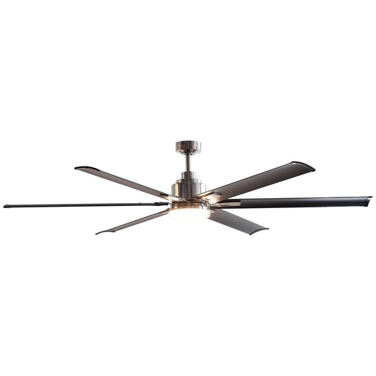 72-Inch Modern DC Motor Ceiling Fan with LED Light and Remote Control – Downrod Mount Reversible Design