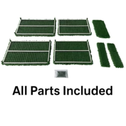 6 FT artificial boxwood hedge with dense green foliage with view of individual panels 