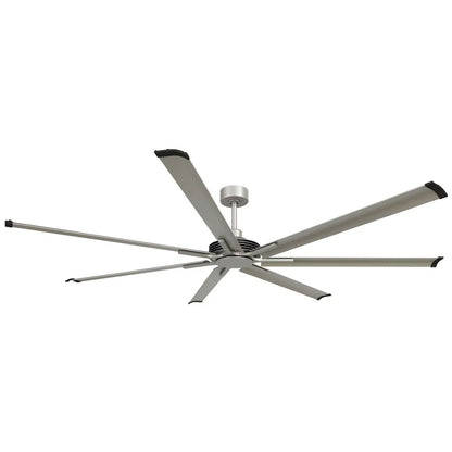 This fan is designed for large indoor spaces.&nbsp; 7-blade aluminum reversible fan blades create a sophisticated urban edge. It also comes with a 6-speed remote control.&nbsp;
Choose from 84"W or 100"W
Choose from white, silver or black finishes
Rod Length: 8 inches and 12 inches