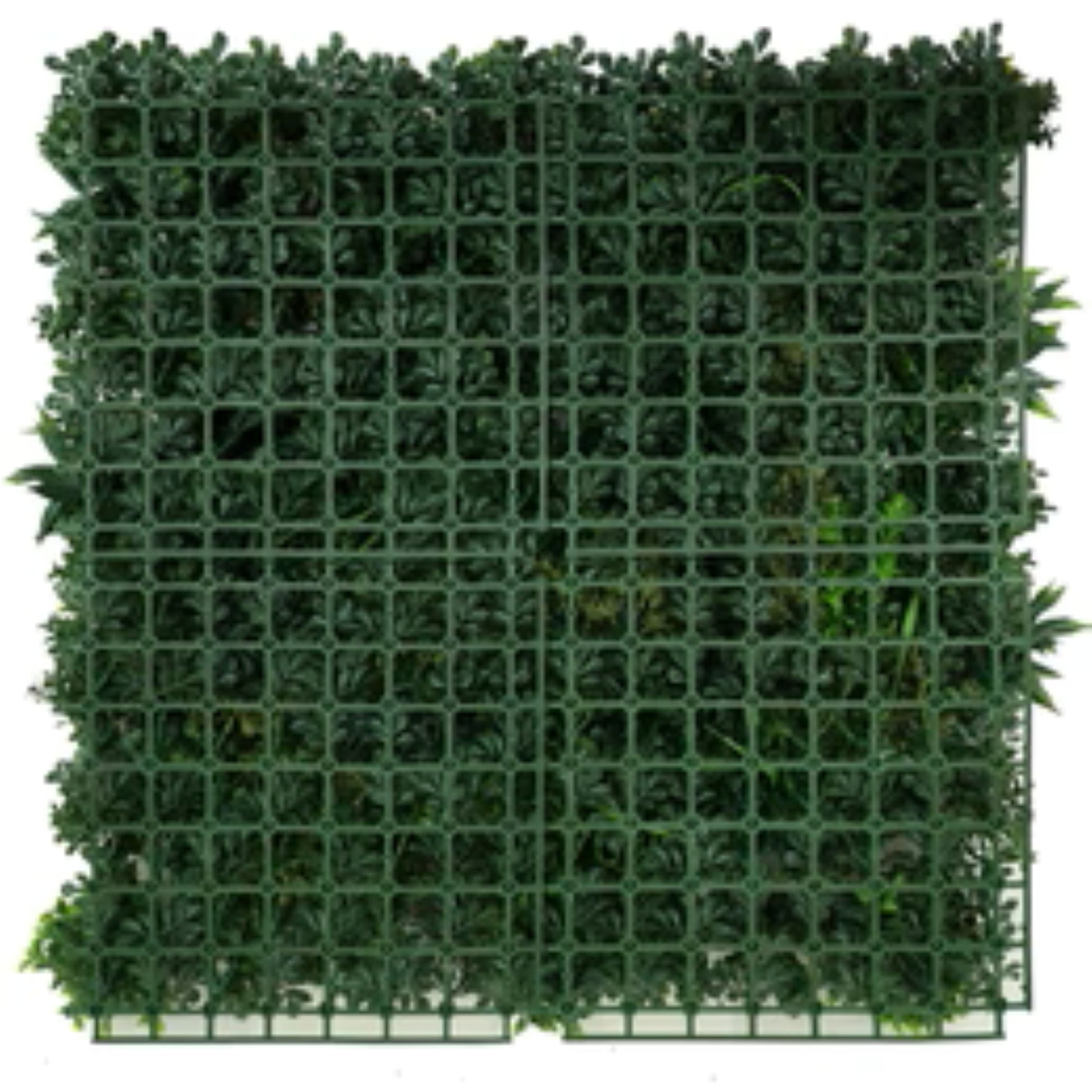 • UV-resistant commercial artificial jungle greenery panel back view