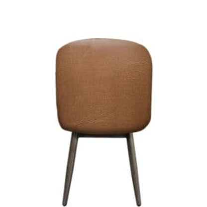Amata chair with driftwood faux wood frame and buckskin vinyl bucket seat