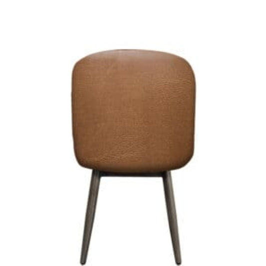 Amata chair with driftwood faux wood frame and buckskin vinyl bucket seat