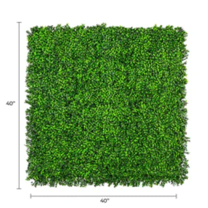 bright artificial boxwood wall panel 40x40 with dimensions