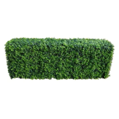 Premium long-leaf artificial boxwood hedge measuring 40 by 20 inches