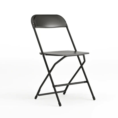 Commercial plastic folding chair with contoured textured seat and back, designed for indoor and outdoor events.
