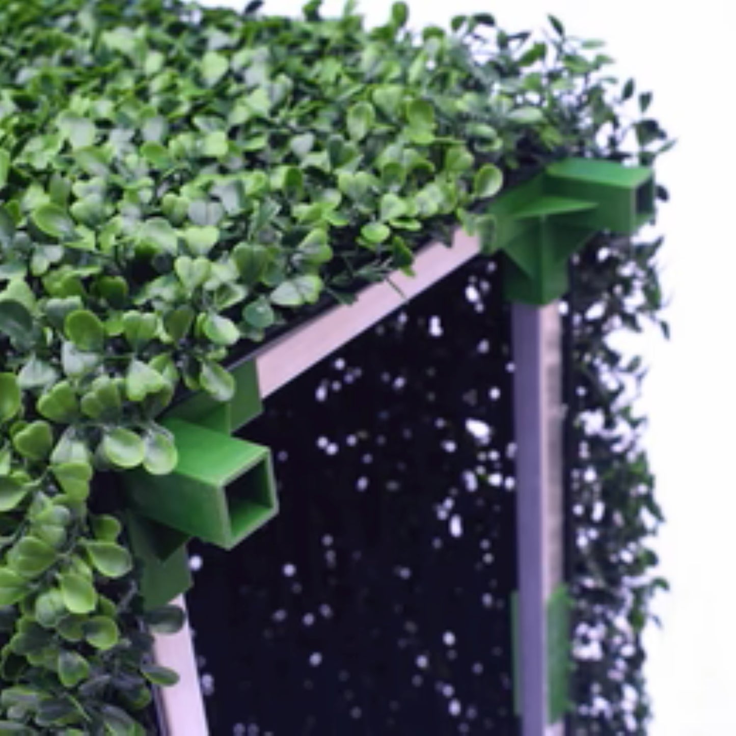 Artificial boxwood hedge used as a garden or patio edge bottom view