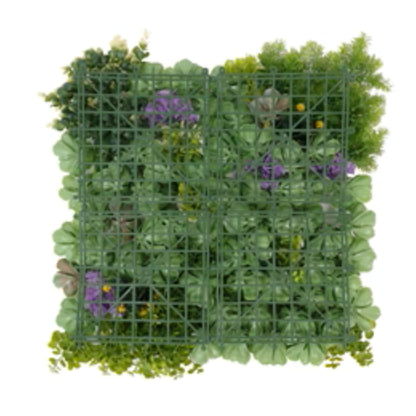 UV-resistant artificial succulent vertical garden panel back view