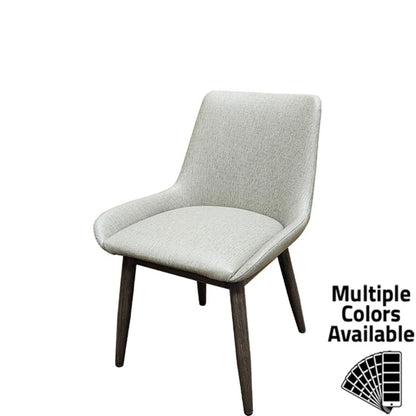 Amata chair with driftwood faux woodgrain metal frame and charcoal vinyl bucket seat
