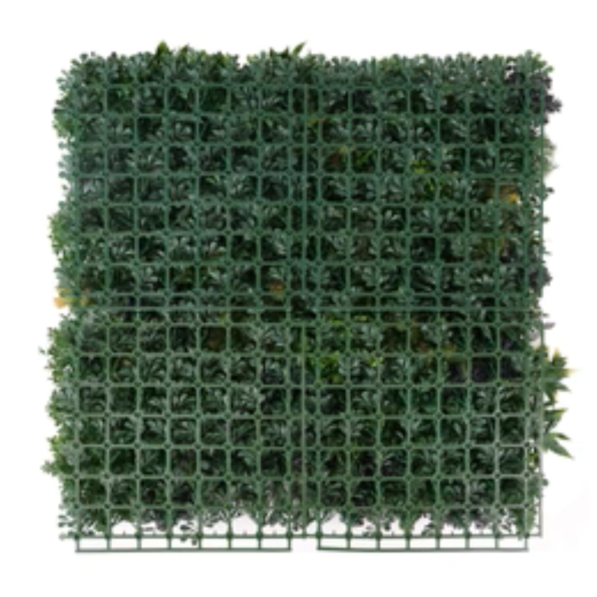 Commercial UV-resistant artificial floral greenery panel back view
