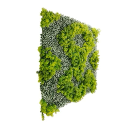 uv-resistant commercial moss and greenery wall panel side view