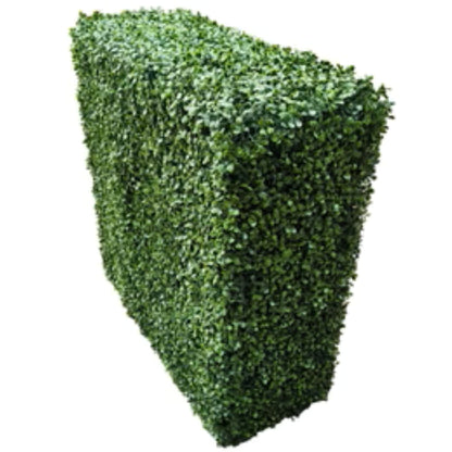 Premium two-tone green artificial boxwood hedge measuring 40 by 40 inches