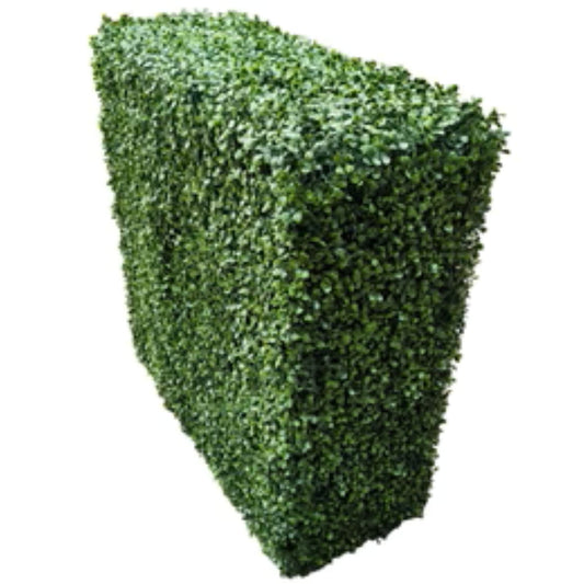 Premium two-tone green artificial boxwood hedge measuring 40 by 40 inches