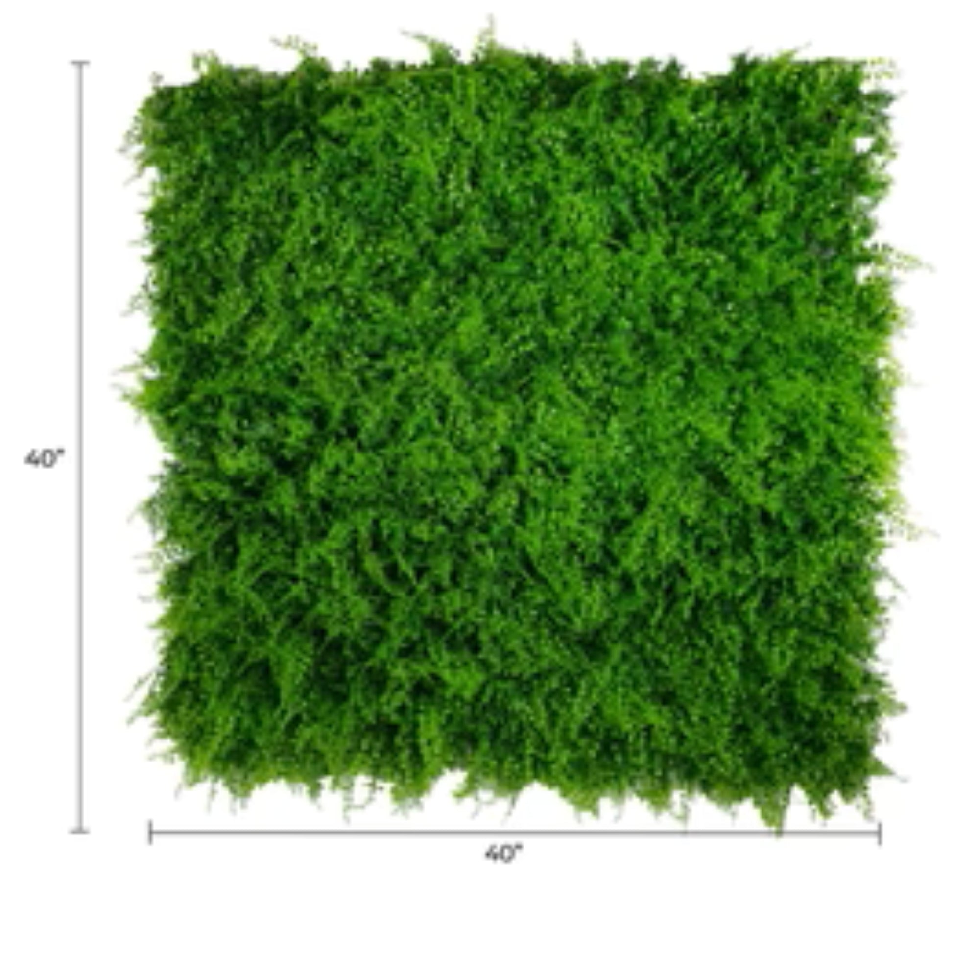 UV-resistant commercial artificial fern vertical garden with dimensions