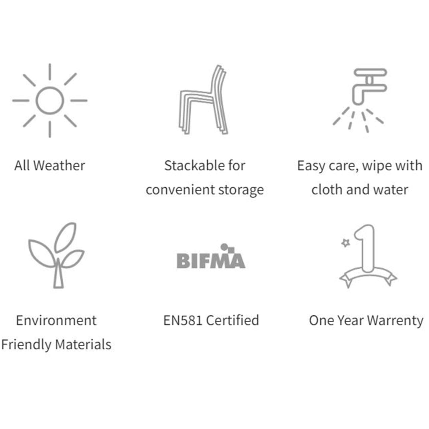 All-weather café brown rattan-look outdoor barstool with anti-slip leg mats with environmental certifications