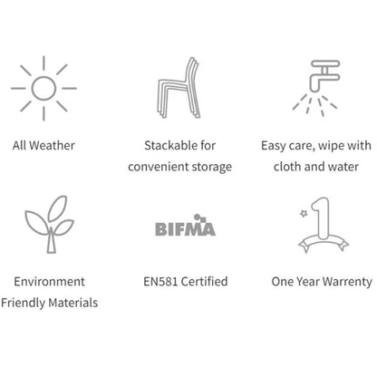 All-weather café brown rattan-look outdoor barstool with anti-slip leg mats with environmental certifications