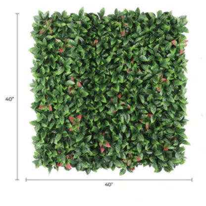 UV-resistant commercial artificial Photinia vertical garden panel with dimensions