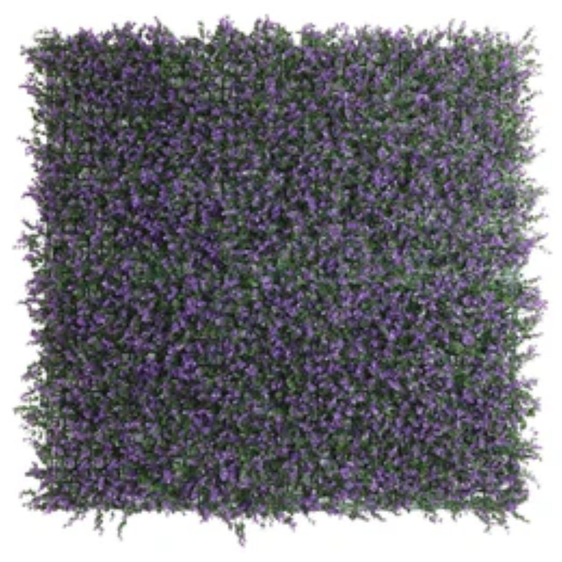 Lavender foliage wall panel installed in a hospitality or outdoor setting