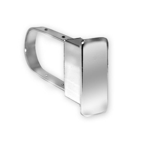 Chrome finish option showing a polished, reflective metal surface used for commercial display hardware.