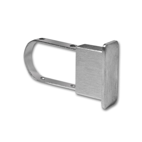 Raw steel finish option showing an unfinished industrial metal surface used for display hardware in retail and commercial environments.