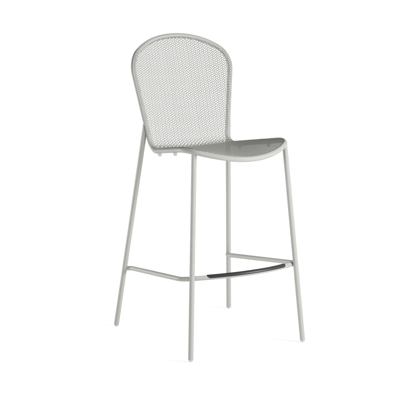 Cement grey Emu Ronda 2.0 Bar E460 barstool with extended steel mesh design