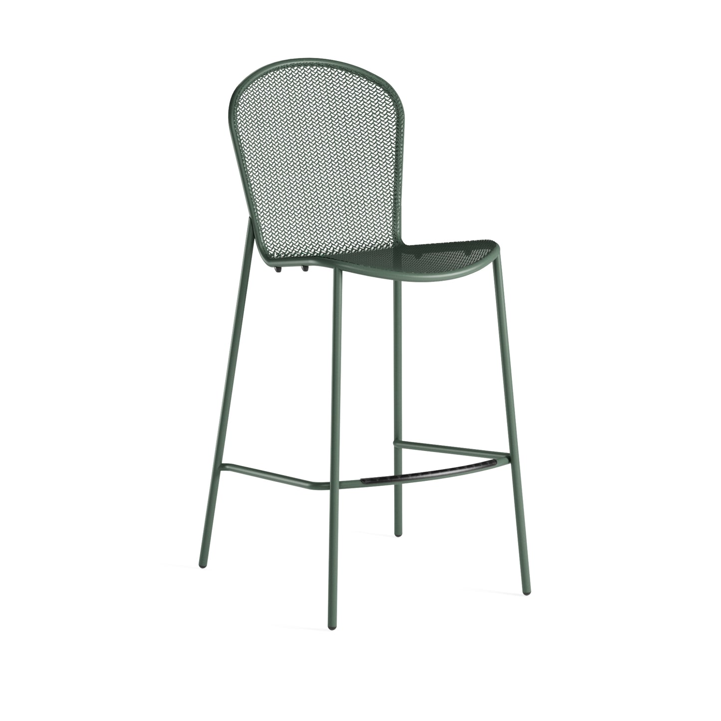 Dark green Emu Ronda 2.0 Bar E460 barstool with extended mesh steel design