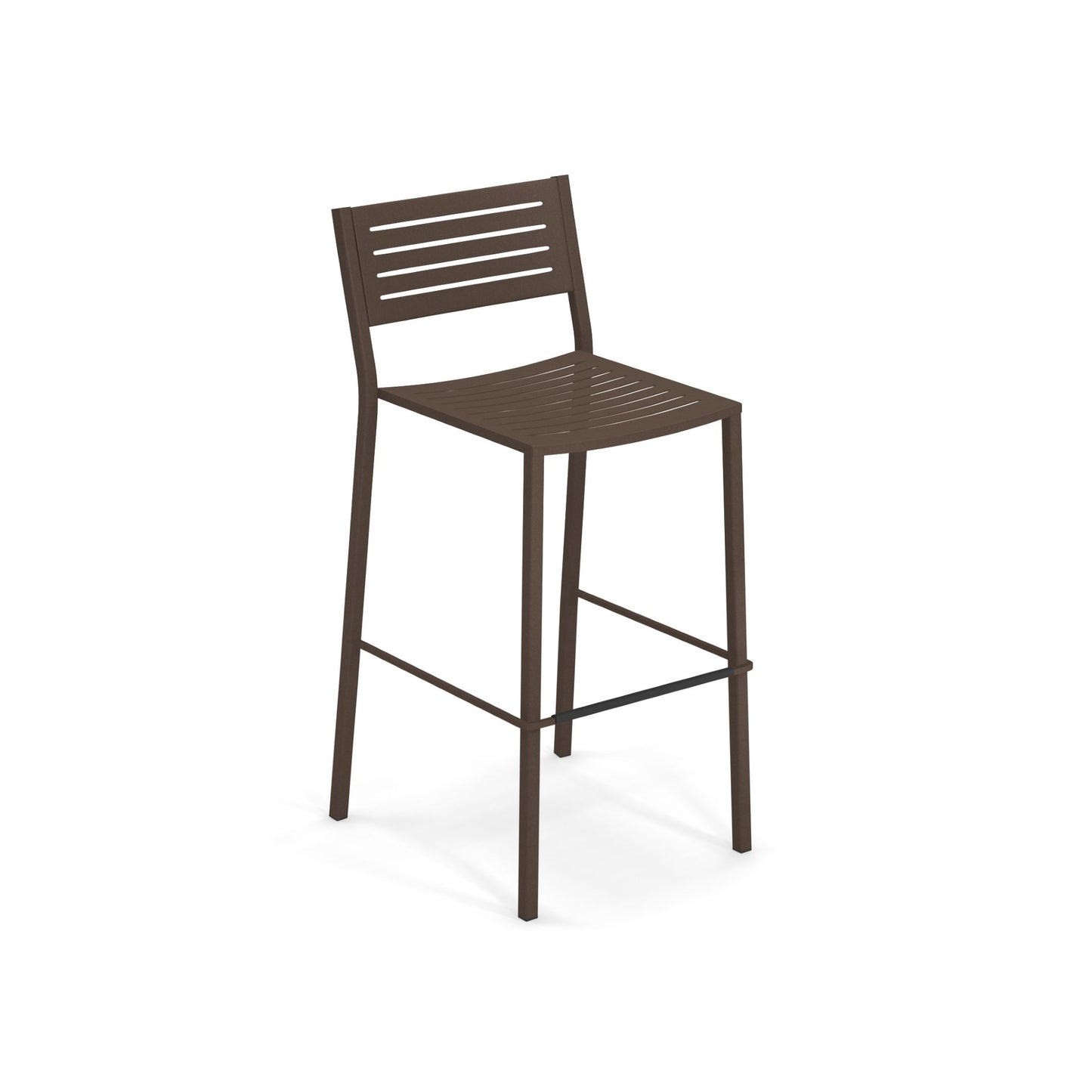 Bronze Emu Segno Bar E264 slatted steel barstool with powder-coated finish