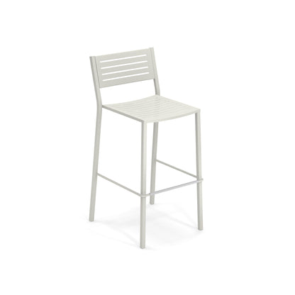 White Emu Segno Bar E264 outdoor/indoor barstool with slatted steel seat and back