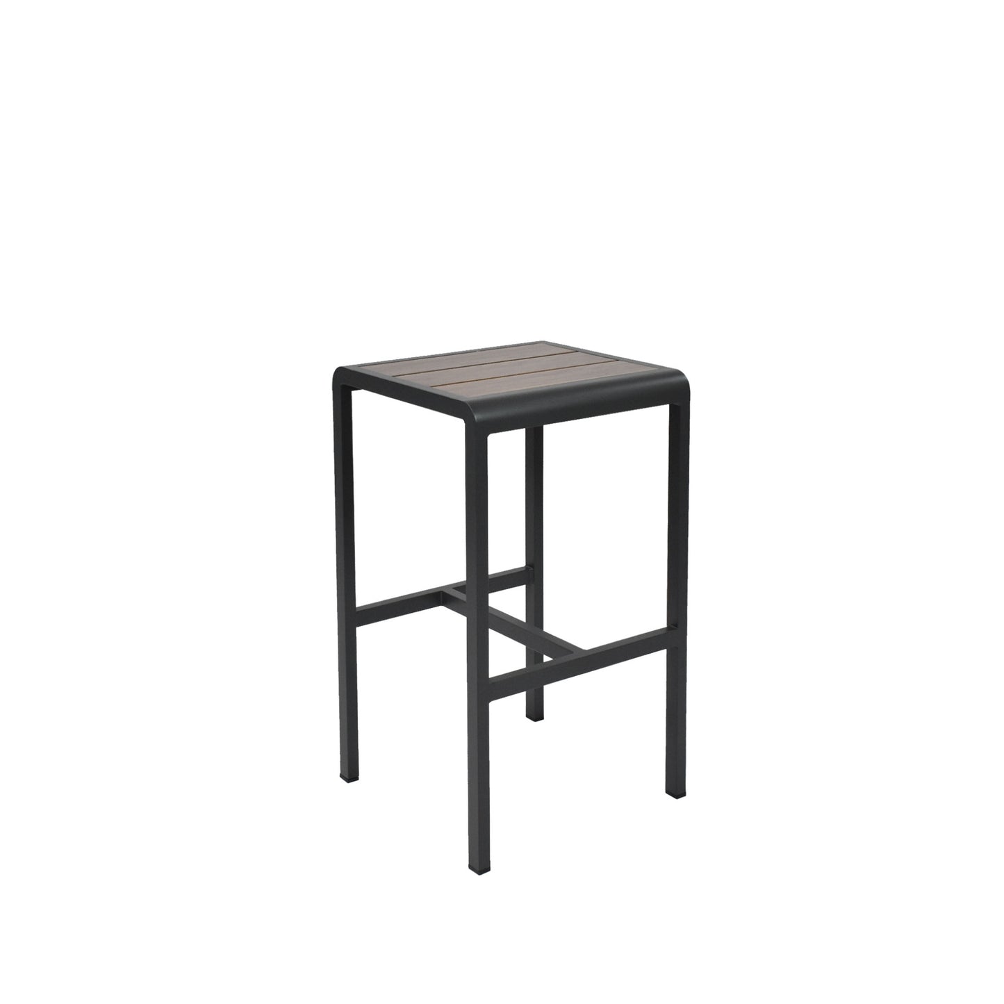 alnut Emu Sid Bar AB1221 backless barstool with aluminum slatted seat