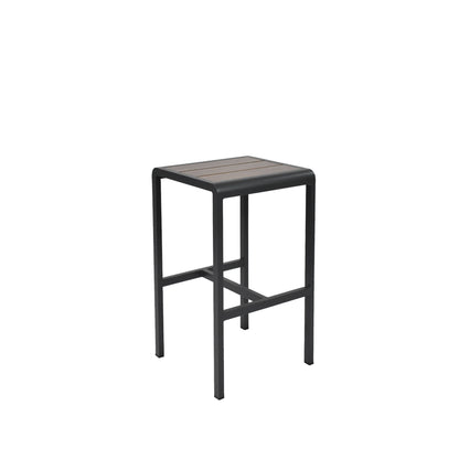 alnut Emu Sid Bar AB1221 backless barstool with aluminum slatted seat