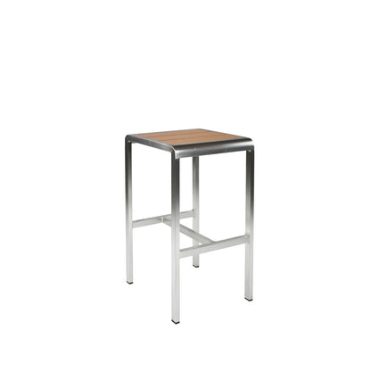 Oak-finish Emu Sid Bar AB1221 aluminum slatted barstool for indoor/outdoor use