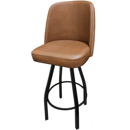 Standard bucket barstool with black swivel frame and buckskin vinyl seat