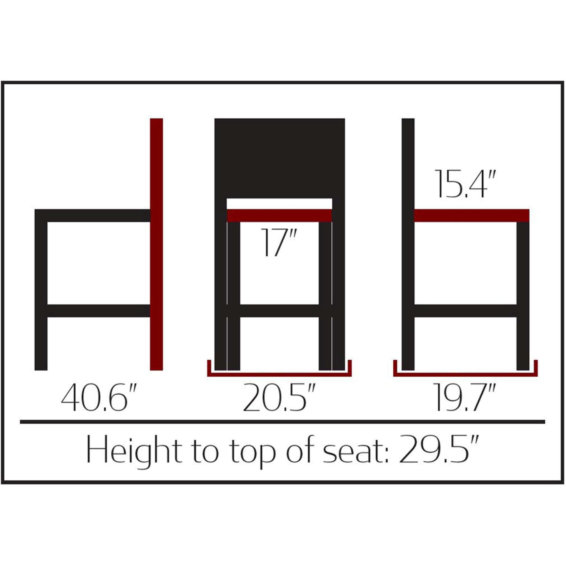 All-weather iron gray polypropylene barstool with anti-slip leg mats and UV-resistant finish dimensions