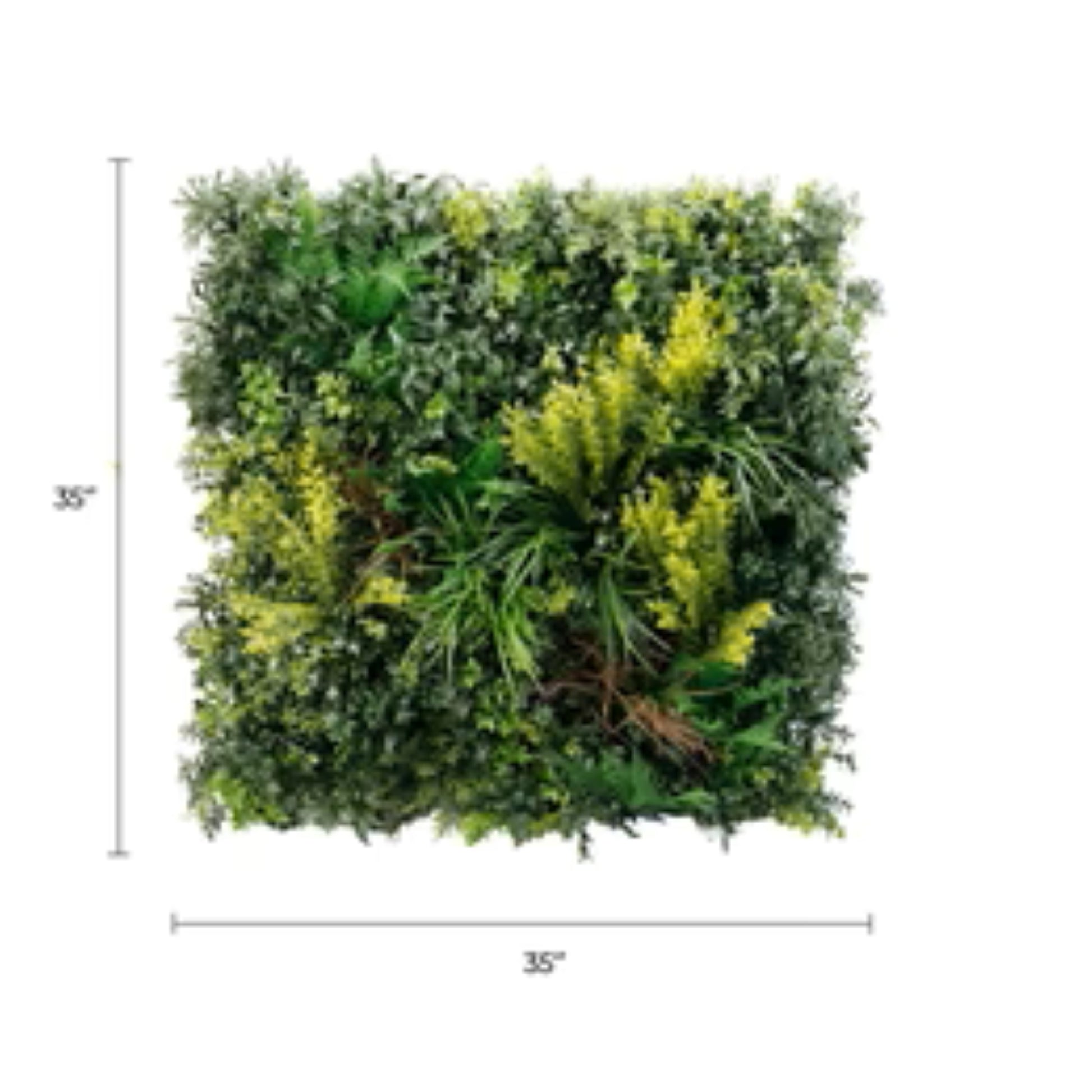 Evergreen artificial green wall installed in a hospitality or office setting
