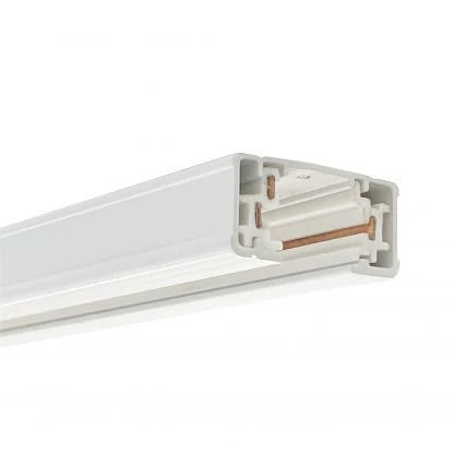 Two-circuit ceiling track lighting rail in a white finish, showing the dual-channel design used for independent lighting control on one track.